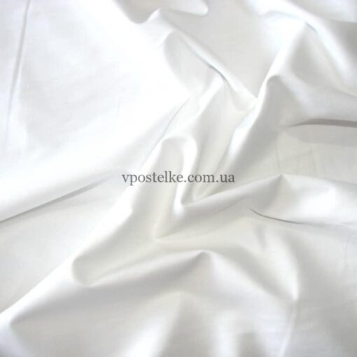 Сатин белого цвета однотонный для постельного белья 250 см фото 3