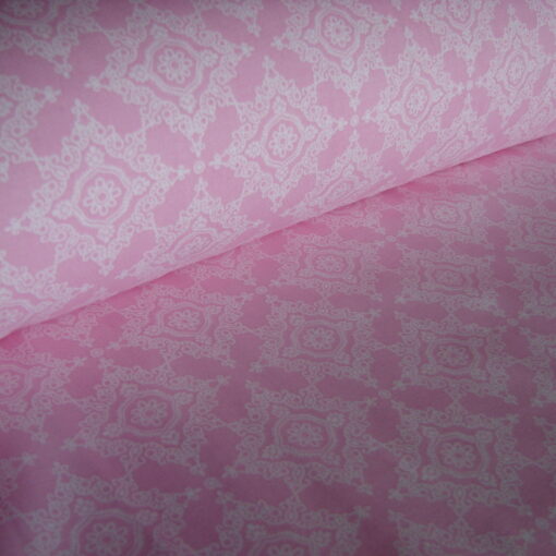 Ткань розовая вензель фото 3