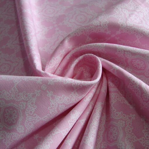 Ткань розовая вензель фото 2