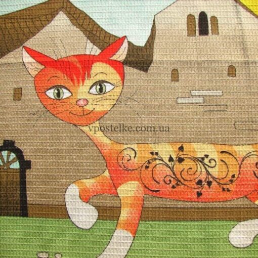 Вафельное полотенце Кошкин дом вид 2