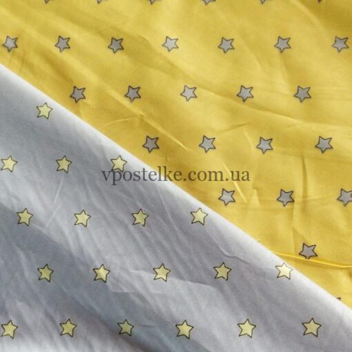 Ткань сатин "Звёзды жёлтые" 160 см