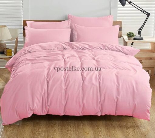 Ткань поплин розового цвета для постельного белья 220 см