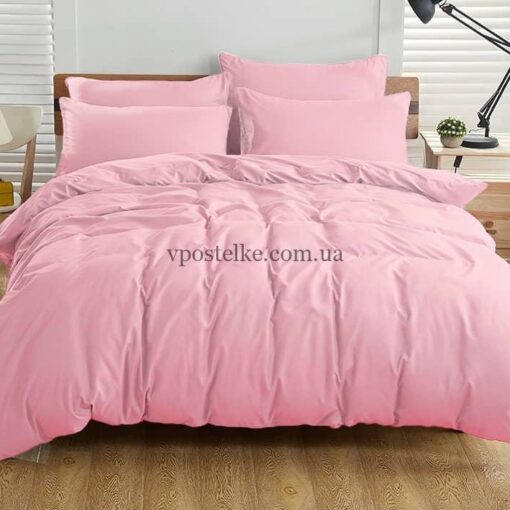 Ткань поплин розового цвета для постельного белья 220 см