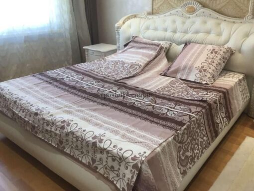 Ткань бязь коричневый вензель "Прага" 220 см