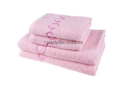 Полотенце махровое "Браслет" с вышивкой 50*90 см розовый