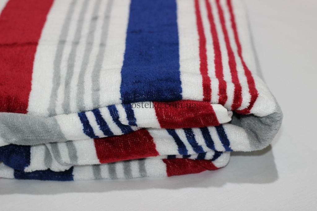 Простыня махровая Страйп красная 155*205 см