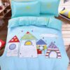 постельное белье из сатина с домиками фото