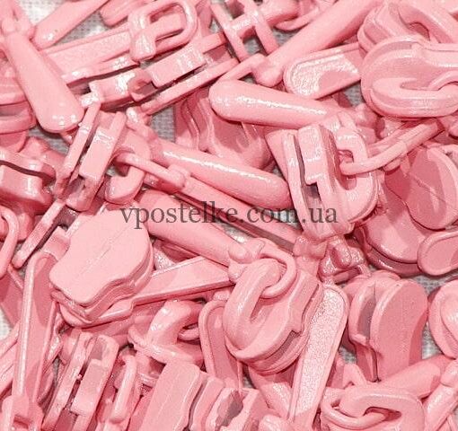 Замок для молнии 4 мм розовый 2 фото