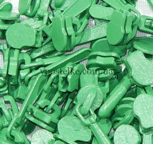 Замок для молнии 4 мм зелёный 2 фото