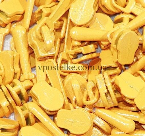 Замок для молнии 4 мм жёлтый 2 фото