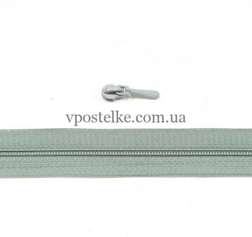 Застёжка- молния 4 мм серая 3 фото
