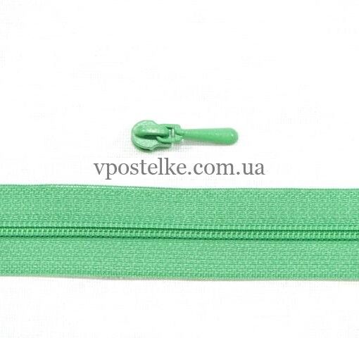 Застёжка- молния 4 мм зелёная 3 фото
