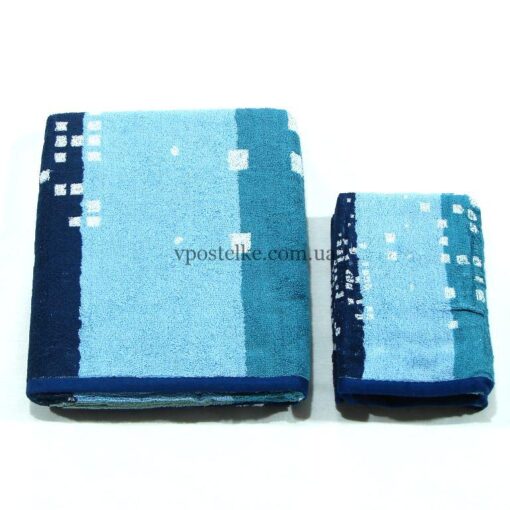 Полотенце махровое квадратики фото 2