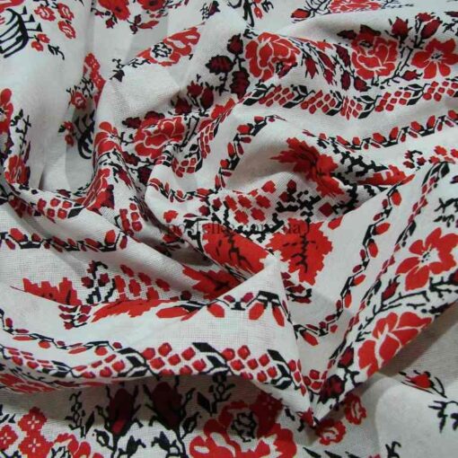 Бязь для постельного белья с маками и розами Украиночка 220 см фото 2