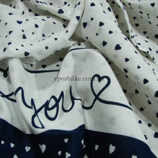 Постельное белье из бязи Сердечки синие фото 2