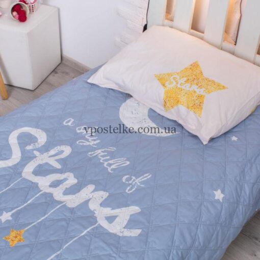Детское покрывало со звёздами и тучками фото 2