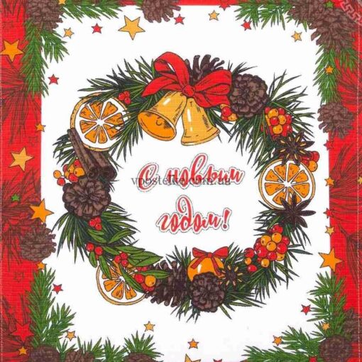 Ткань новогодняя для полотенец вид 1