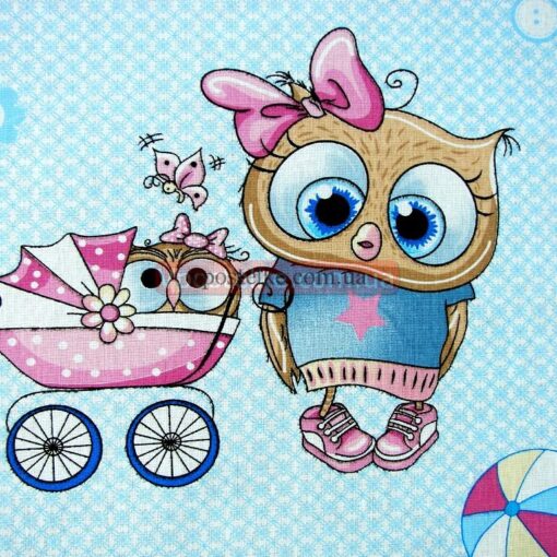 Бязь для постельного белья с совятами 4