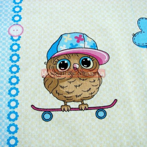 Бязь для постельного белья с совятами 5