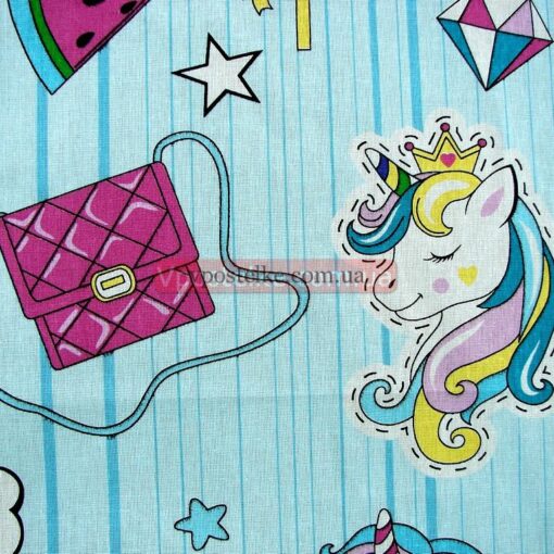 Бязь для постельного белья с единорогами 3