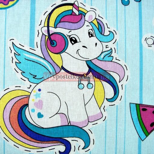 Бязь для постельного белья с единорогами 4