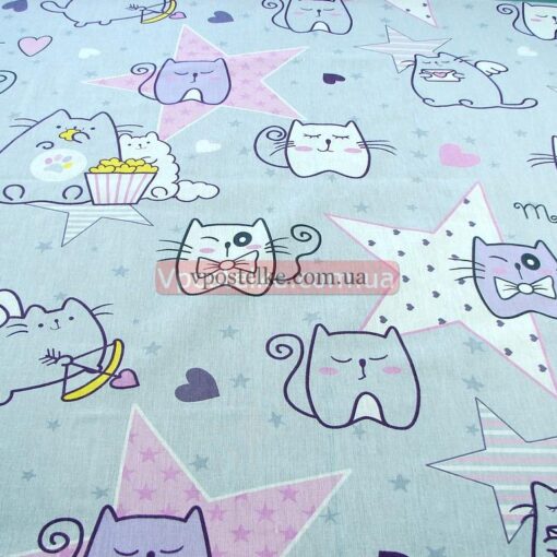 Бязь для постельного белья с котиками 2