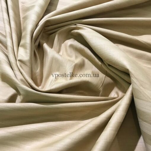 Сатин страйп бежевого цвета 2