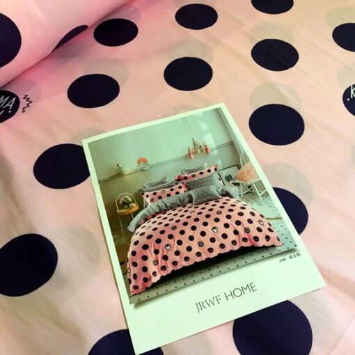 Постельное белье с горохами на розовом фото 3