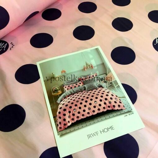 Ткань горохи на розовом 2