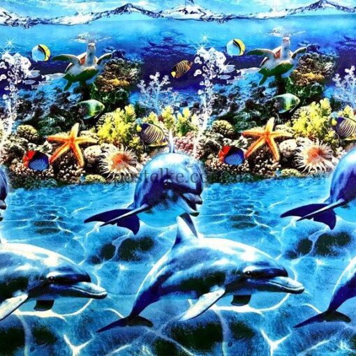 Ткань с дельфинами 4