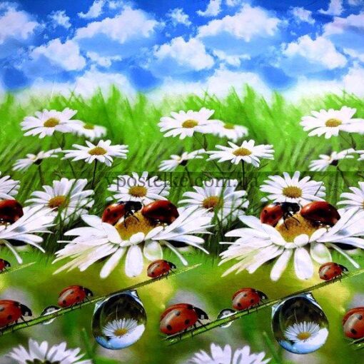 Ткань с ромашками 2