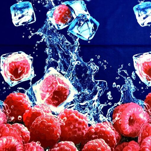 Ткань с ягодами малины 4