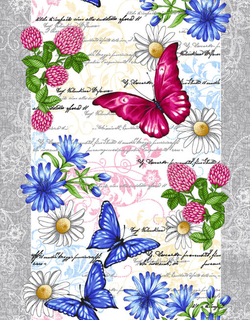Ткань на скатерть с бабочками фото