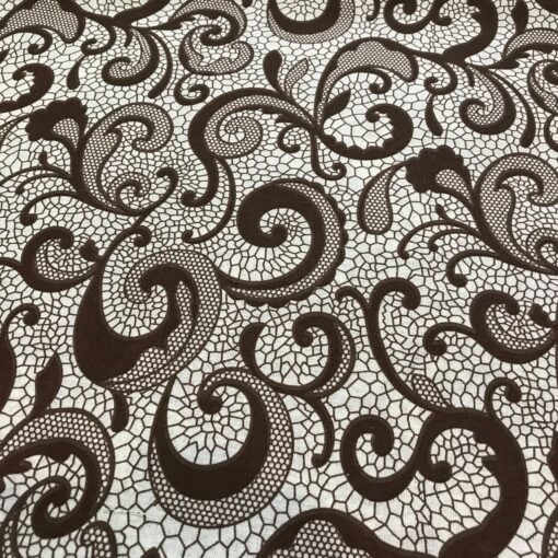 ткань коричневые завитки 2