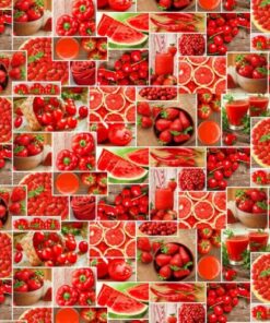 Вафельная ткань с фруктами фото