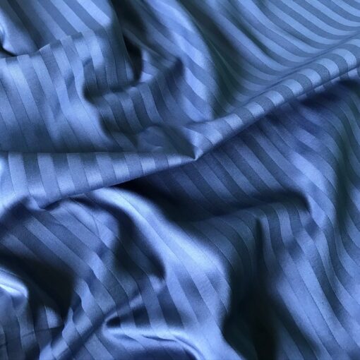 Страйп сатин тёмно синее постельное белье фото 2