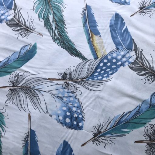 Ранфорс Бодрум, голубые перья 240 см фото 3