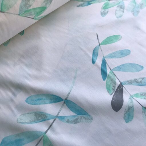 Ранфорс Аланья, с голубыми листиками 240 см фото 2