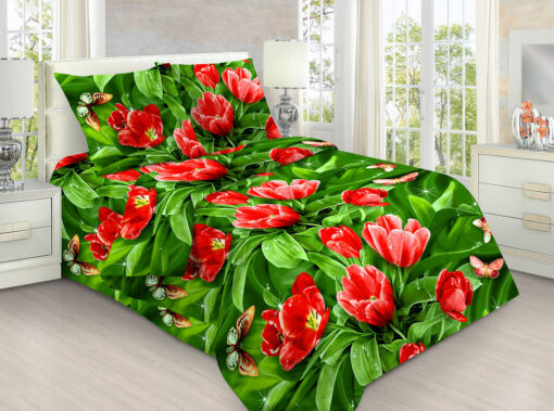 Постельное белье Тюльпаны 3Д фото