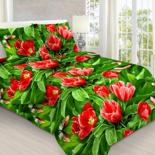 Постельное белье Тюльпаны 3Д фото