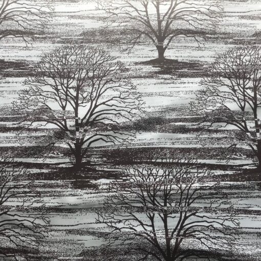 Ткань Ранфорс Бурса, деревья на светлом фоне 240 см 2