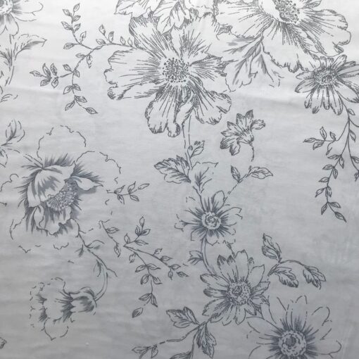 Постельное белье турецкое Фетхие, серые цветы 3