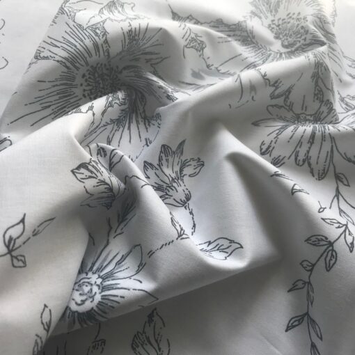 Постельное белье турецкое Фетхие, серые цветы 2