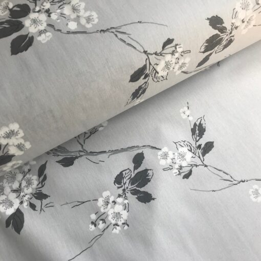 Ткань Ранфорс Конья, цветы мелкие на сером 240 см 3