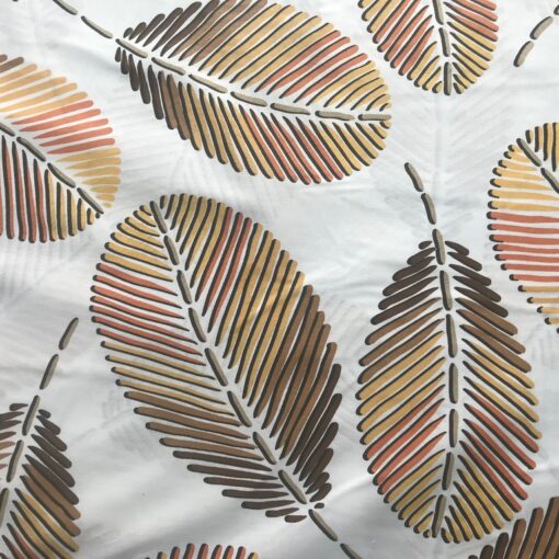 Ткань Ранфорс Сиде, пальмовое листья персиковые 240 см 2