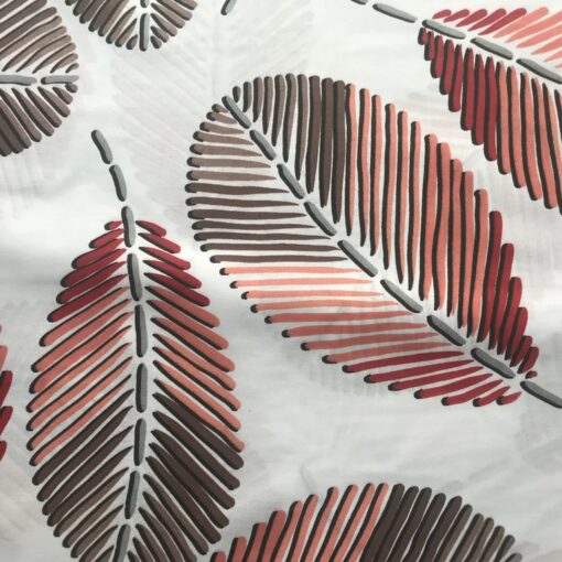 Ткань Ранфорс Сиде, пальмовое листья коралловые 240 см 2