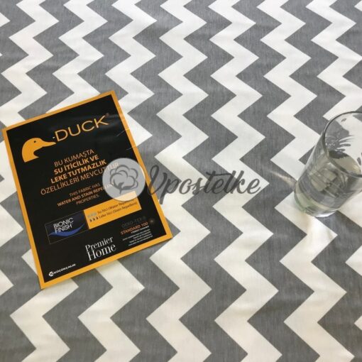 Тефлоновая ткань DUCK водоотталкивающая Зиг-заг серый фото 2