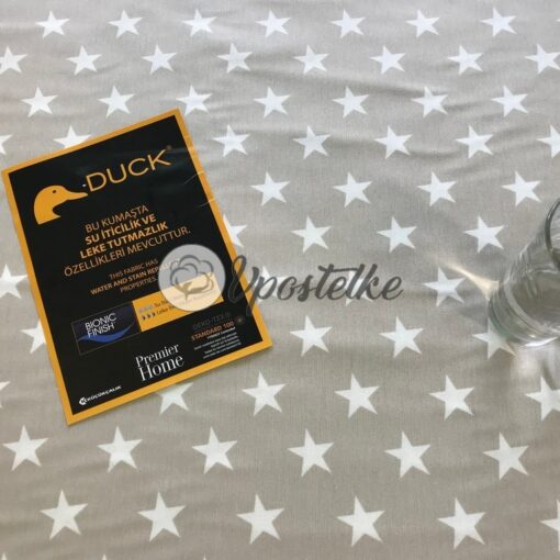 Тефлоновая ткань DUCK водоотталкивающая Звёзды серые фото 4