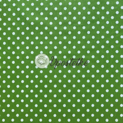Тефлоновая ткань DUCK водоотталкивающая Горошек на зелёном фото