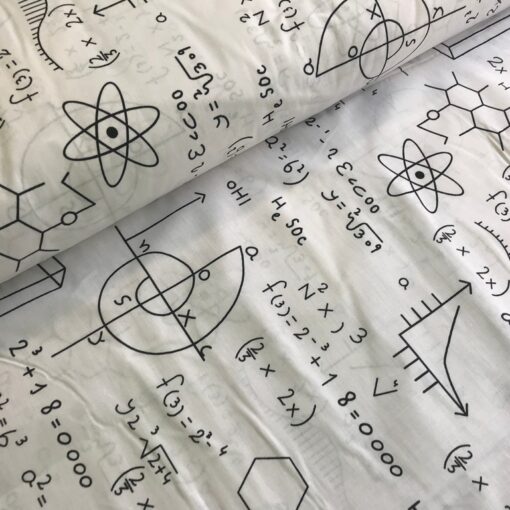 Ткань Формулы на белом ранфорс 220 см фото 4